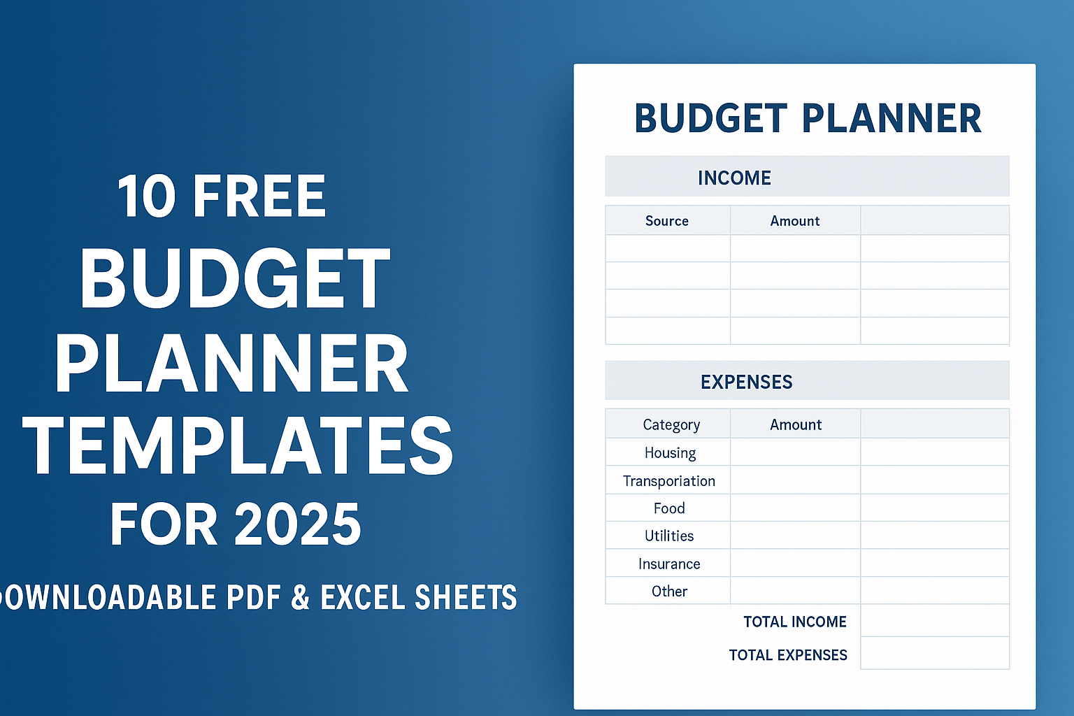 10 Free Budget Planner Templates for 2025 (Downloadable PDFs & Excel Sheets)