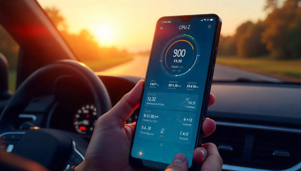 CPU-Z app interface showing phone specs