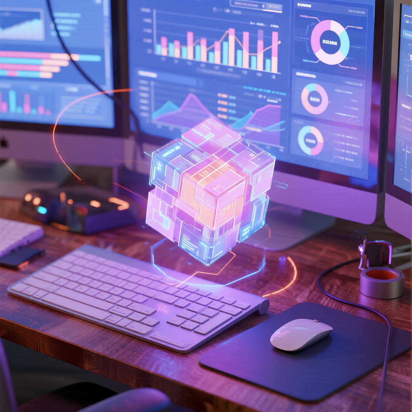 Business analytics data cubes and interactive charts visualization