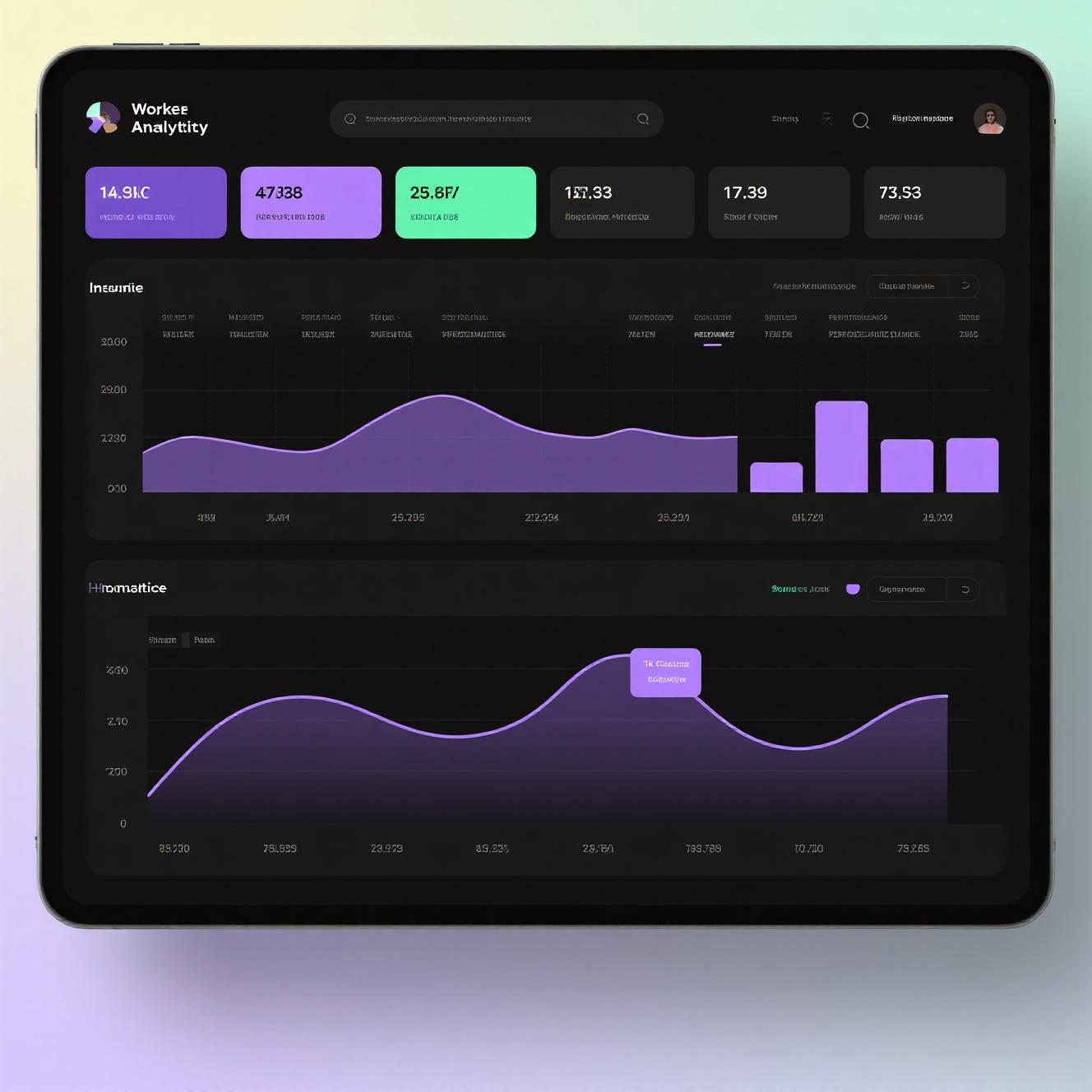 Workforce analytics dashboard showing employee metrics, HR analytics software