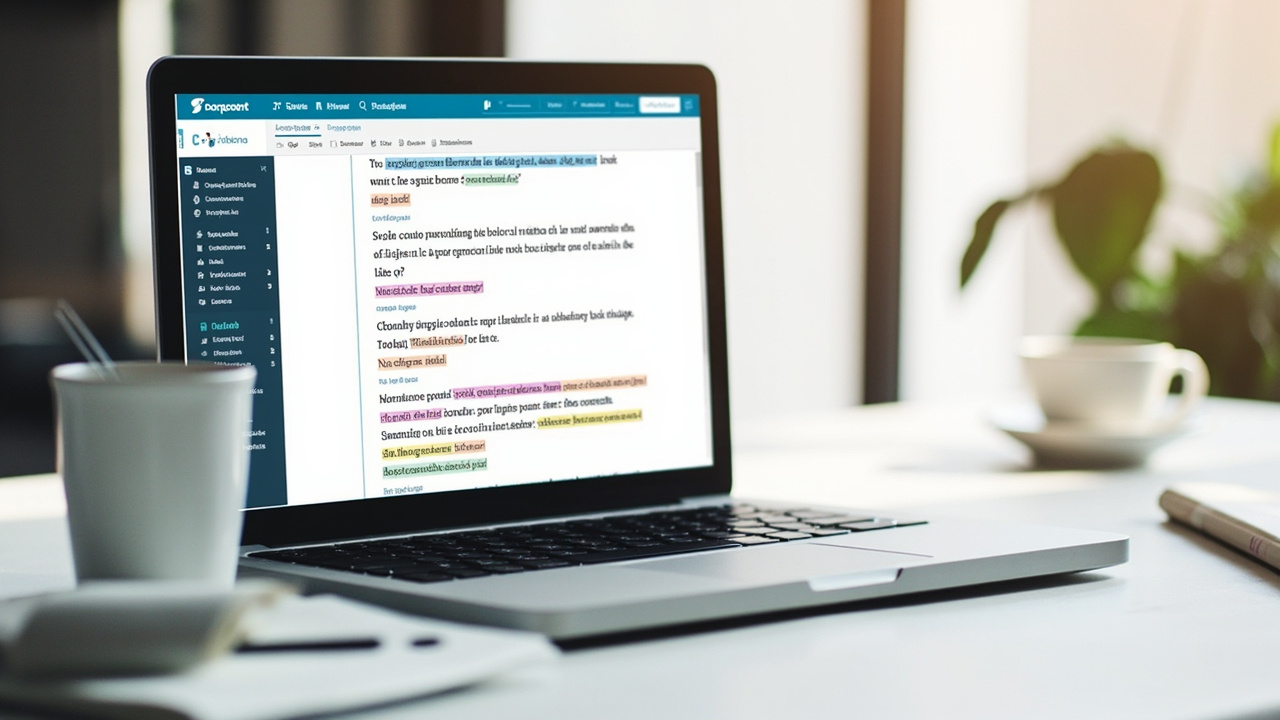 Grammar checker tool interface showing style improvement suggestions with highlighted text and annotations