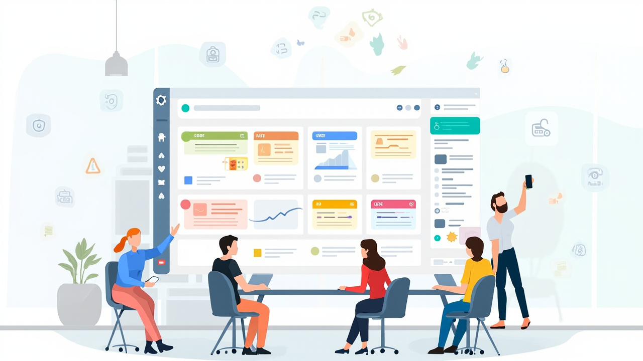 Small team collaborating on a free project management board