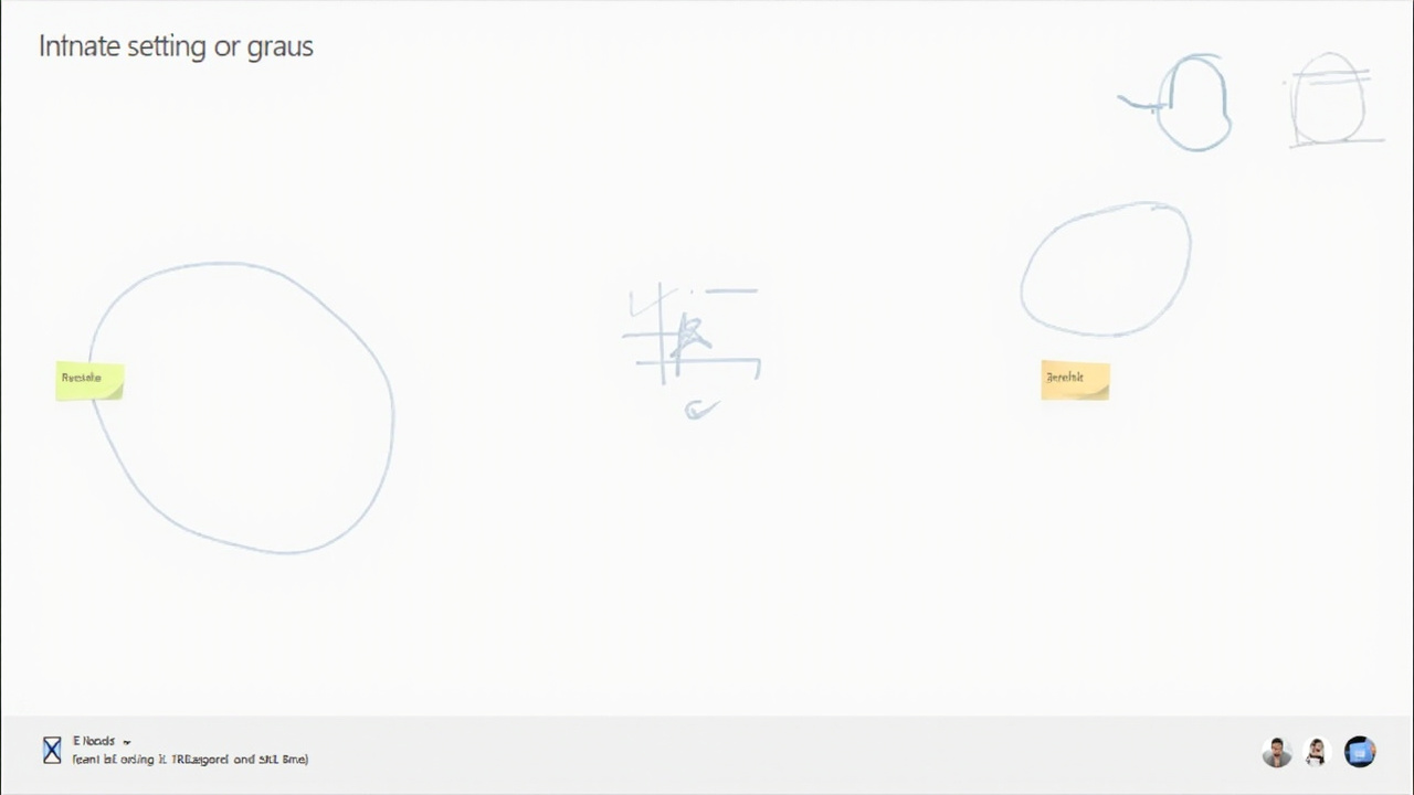 Microsoft Whiteboard display featuring infinite canvas with various drawing elements
