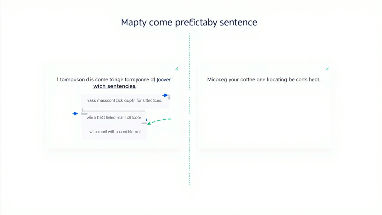 Comparison showing how grammar checker tools improve writing style by simplifying wordy sentences into clear, concise statements with visual editing suggestions