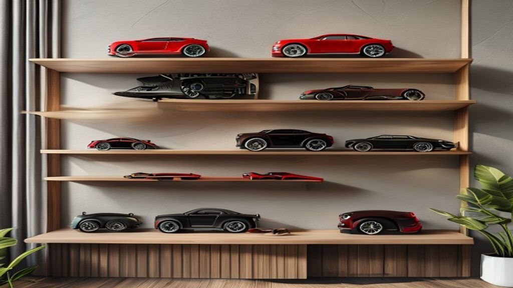 Wall mounted display shelf diecast cars