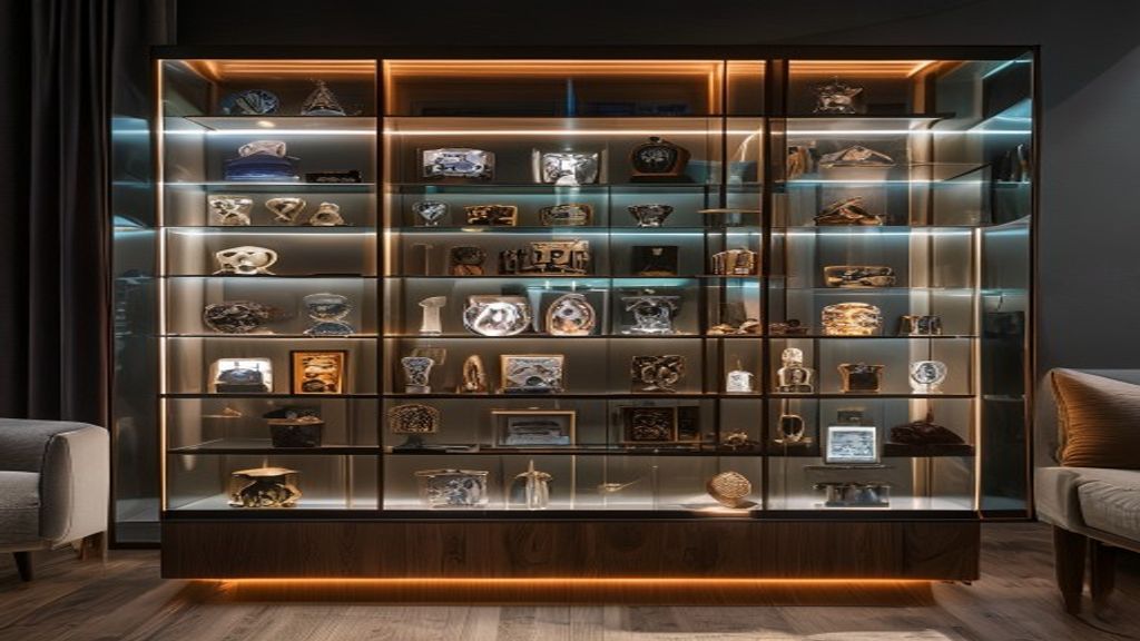 Glass display cabinet curio LED lighting