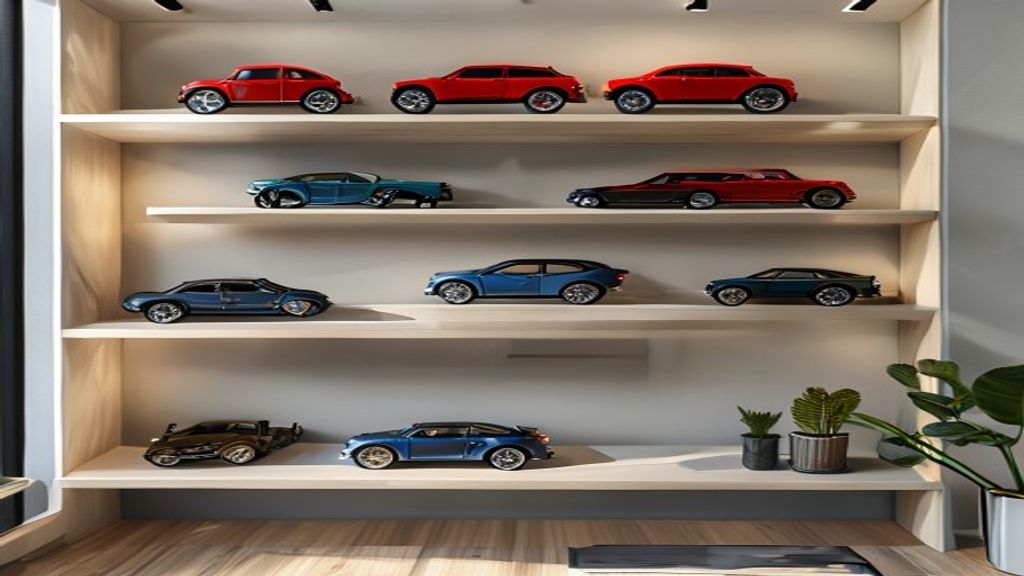 Modern home office display shelf diecast